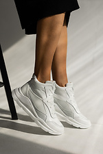 Білі високі кросівки з натуральної шкіри  8018845 фото №1
