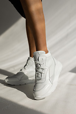 White high top sneakers made of genuine leather  8018845 photo №3