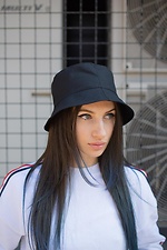 Black plain cotton panama for summer Without 8042846 photo №4