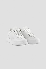 White women's platform sneakers made of genuine perforated leather  4205848 photo №1