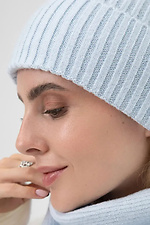 Women's knitted hat in blue color  4038850 photo №2