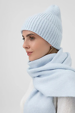 Women's knitted hat in blue color  4038850 photo №3
