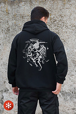 Herren Kapuzenpullover mit isoliertem Reißverschluss und Fleece-Reißverschluss und bedrucktem Atemschutzmaske Kane Schwarz Without 8055850 Foto №2