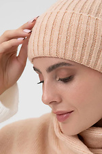 Women's knitted hat in pink color  4038851 photo №2