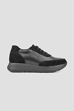 Black Leather Platform Sneakers  4205851 photo №2
