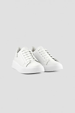 White leather platform sneakers for women  4205852 photo №1