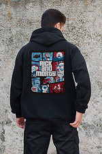 Männer isoliert Zip Hoodie mit Fleece-Reißverschluss gedruckt Rick und Morty Kane schwarz Without 8055852 Foto №2