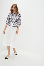 Knitted jumper with cropped sleeves and pattern  4037853 photo №2