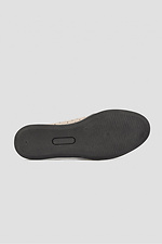 Women's beige leather moccasins with perforations  4205853 photo №3