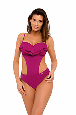 Einteiliger fuchsiafarbener Monokini-Badeanzug mit Volant Marko 4023854 Foto №2