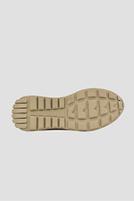 Beige Ledersneaker mit perforierter Plateausohle für Damen 4205854 Foto №3