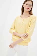 Yellow knit jumper with cropped sleeves and crew neck  4037855 photo №1