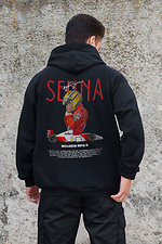 Herren Kapuzenpullover mit isoliertem Reißverschluss und Fleece-Reißverschluss mit Aufdruck Senna Kane Schwarz Without 8055856 Foto №2