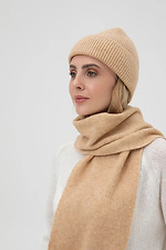 Women's knitted hat in beige color  4038858 photo №3