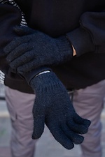 Black wool gloves for autumn Without 8048858 photo №2