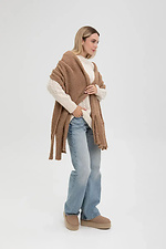 Women's knitted scarf stole, light brown  4038860 photo №2