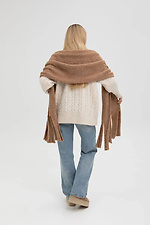 Women's knitted scarf stole, light brown  4038860 photo №3