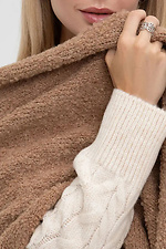 Women's knitted scarf stole, light brown  4038860 photo №5