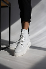 Білі осінні черевики на платформі з натуральної шкіри  8018860 фото №4