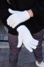 White wool gloves for autumn Without 8048860 photo №2