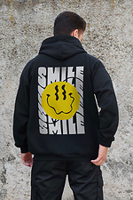 Herren Kapuzenpullover mit isoliertem Reißverschluss auf Fleece-Reißverschluss mit Smile Kane Aufdruck schwarz Without 8055860 Foto №2