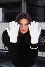 White wool gloves for autumn Without 8048861 photo №1