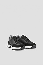 Women's black leather sneakers  4205862 photo №2