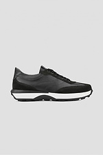 Schwarze Ledersneaker für Damen 4205862 Foto №2