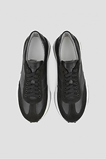 Schwarze Ledersneaker für Damen 4205862 Foto №3