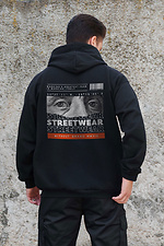 Herren Kapuzenpullover mit isoliertem Reißverschluss auf Fleece mit Streetwear-Aufdruck Kane Schwarz Without 8055862 Foto №2