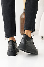Winterliche Ledersneaker für Damen in Schwarz 8019864 Foto №13