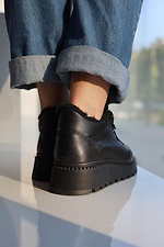 Winterliche Ledersneaker für Damen in Schwarz 8019864 Foto №17
