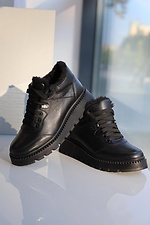 Winterliche Ledersneaker für Damen in Schwarz 8019864 Foto №19