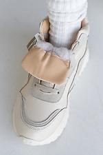 Winter-Ledersneaker für Damen in Weiß  8019865 Foto №4