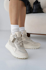 Winter-Ledersneaker für Damen in Weiß  8019865 Foto №7
