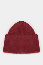 Women's knitted hat, burgundy  4038866 photo №3