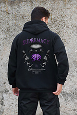 Herren Kapuzenpullover mit isoliertem Reißverschluss und Fleece-Reißverschluss mit Aufdruck Supermacy Kane Schwarz Without 8055866 Foto №2