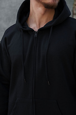 Herren Kapuzenpullover mit isoliertem Reißverschluss und Fleece-Reißverschluss mit Aufdruck Supermacy Kane Schwarz Without 8055866 Foto №6