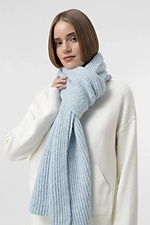 Women's woolen knitted scarf in blue color  4038868 photo №1