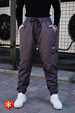 Утеплені спортивні штани на флісі з великими кишенями Without 8048868 фото №4