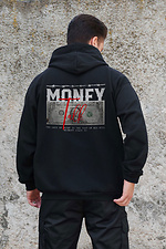 Herren Kapuzenpullover mit isoliertem Reißverschluss und Fleece-Reißverschluss mit Talk Kane Aufdruck Schwarz Without 8055868 Foto №2