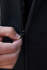 Herren Kapuzenpullover mit isoliertem Reißverschluss und Fleece-Reißverschluss mit Talk Kane Aufdruck Schwarz Without 8055868 Foto №8