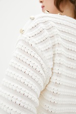 Elegancki biały ażurowy sweter  4037869 zdjęcie №4