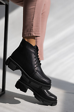 Осінні шкіряні черевики на платформі чорного кольору  8018870 фото №7