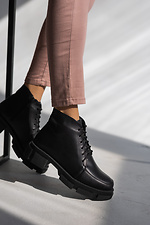 Осінні шкіряні черевики на платформі чорного кольору  8018870 фото №8