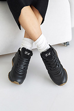 Schwarze Damen-Wintersneaker aus Leder 8019870 Foto №4