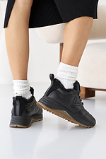 Schwarze Damen-Wintersneaker aus Leder 8019870 Foto №8