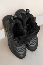 Women's leather black winter sneakers  8019870 photo №11