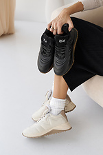 Schwarze Damen-Wintersneaker aus Leder 8019870 Foto №12