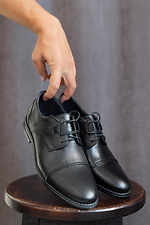 Мужские классические туфли из черной кожи 8018871 фото №1